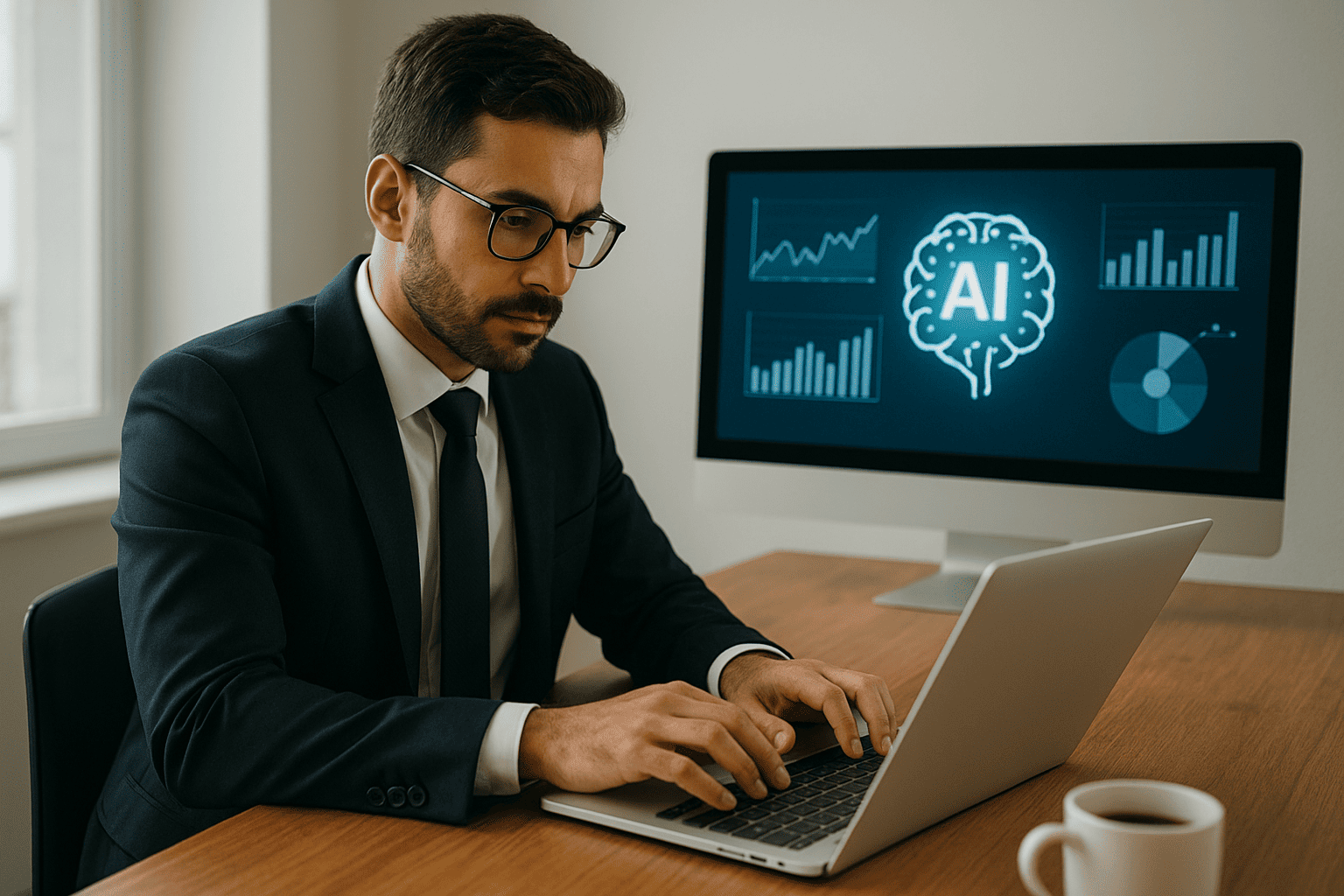 Entrepreneur working on an AI-powered online course creation plan in 2025