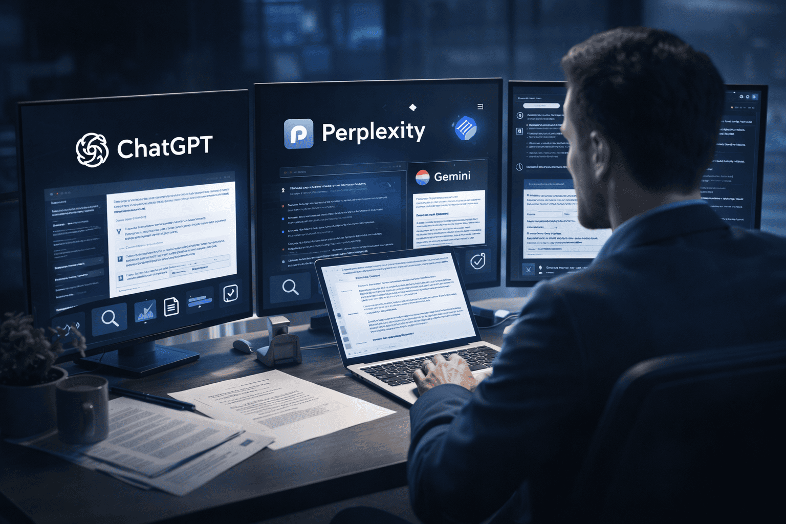 ChatGPT vs Perplexity vs Gemini comparison for AI research, learning, and fact-checked content in 2026